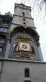 La tour carree de l Horloge Les deux statuettes sont  La Force et la Loi .